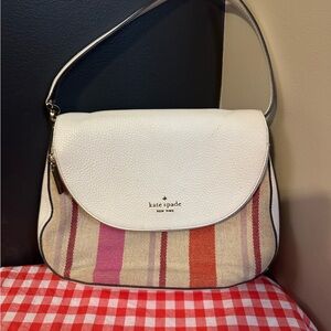 Kate Spade White and Multicolor Striped Women's Bag
